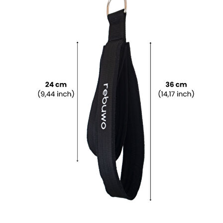 Rebuwo Pilates Elcik Reformer Yoga Pilates Tutma Aparatı (Siyah)– Kadife Kumaş & Metal D Tokalı (1 Çift)